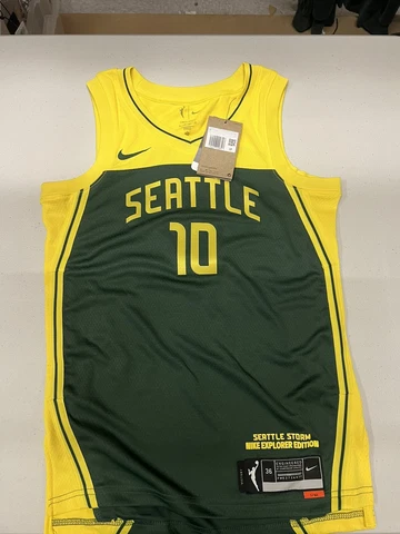 Seattle Storm Sue Bird #10 Nike Women's Green WNBA Explorer Edition Jersey Cover