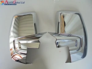 FORD TRANSIT CUSTOM CHROME WING MIRROR COVERS ABS 2012 ONWARDS 2 PIECE - Picture 1 of 4