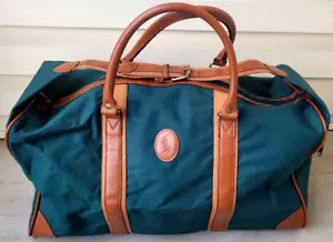 Vintage Ralph Lauren Polo Green Canvas Large Duffle Bag Weekend Travel Carry On - Picture 1 of 16
