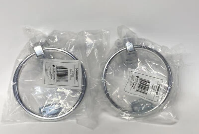 Juego De 2 Anillos Toalla De Mano Baño Colección Donner P5860 Cromo Nuevo Foto 1 de 4
