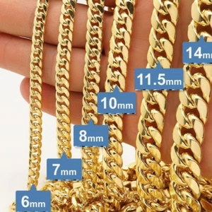 14k Yellow Gold Hollow 10mm Miami Cuban Chain Box Clasp 24" - Picture 1 of 7