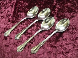 TRUE / ARBOR ROSE 4 ovale Suppen-/Platzlöffel Oneida Edelstahl USA SCHÖN - Bild 1 von 3