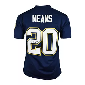 Natrone Means Signed Pro-Edition Navy Football Jersey (JSA) - Picture 1 of 3