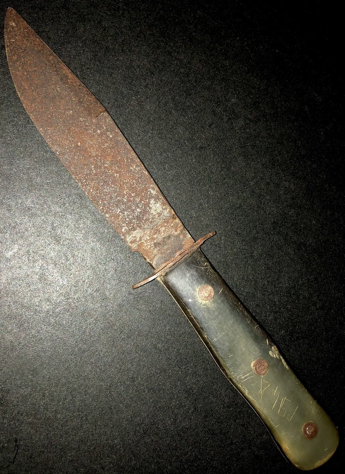 Original WW2 1940 Italian Fighting Knife Dagger Bakelite Trench Art Ground Dug - Image 1 of 4