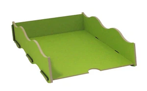 Werkhaus Ablagekorb mit Wellenrand Grün Briefkorb Briefablage Ablagebox - Bild 1 von 1