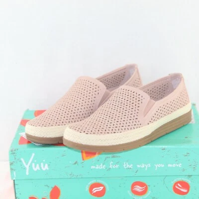 YUU LACEY Mujer Zapatos Planos Sin Cordones Talla 7 MEDIANO Rubor Imitación Cuero Superior NUEVO Foto 1 de 4