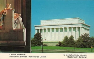 Lincoln Memorial Monument zwei Ansichten Washington DC Vintage Postkarte - Bild 1 von 2