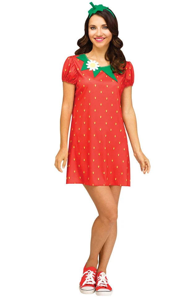 Strawberry Cutie Fruit Food Adult Costume - Image 1 of 1