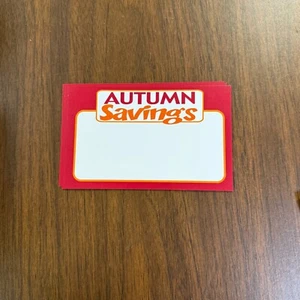 RETAIL Autumn Savings SIGNS Price Display Signs-5.5"W x 3.5"H- 100 pieces - Picture 1 of 2
