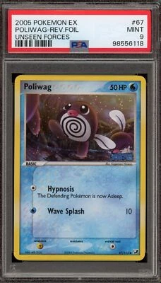Pokemon Poliwag EX Unseen Forces Reverse Holo #67 PSA 9 Mint - Image 1 of 2