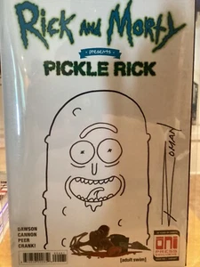 Rick & Morty #1 PICKLE RICK SKETCH BY ROMAN WITH COA! JSU - Picture 1 of 2