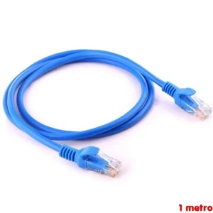 Cavo di rete Lan Ethernet Blu Cat 5 Internet con Plug rj45 e Copriconnettori - Foto 1 di 3