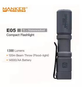 Mankerlight 1300LM Mini Titanium Flashlight AA 14500 EDC Pocekt Torch + Battery - Picture 1 of 19