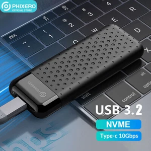 PHIXERO M.2 NVMe SSD Enclosure USB3.2 Gen 2 10Gbps External SSD Case M.2 Reader - Picture 1 of 9