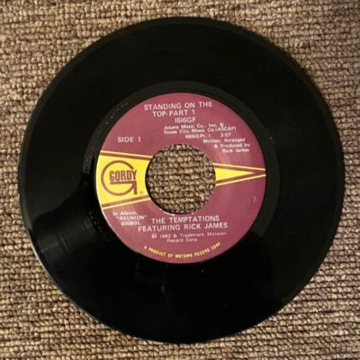 The Temptations & Rick James - "Standing On The Top Part 1 & 2" 45 RPM 7" Vinyl - Image 1 of 2
