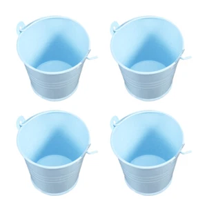 4 Pcs Small Iron Bucket Child Metal Flowerpot Buckets for Flowers - Picture 1 of 12