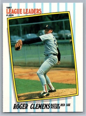 1987 Fleer League Leaders #10 - Roger Clemens - Boston Red Sox - Image 1 of 2