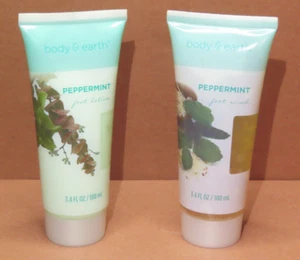 Body & Earth Spa Peppermint Foot Care Scrub and Lotion 3.4 FL OZ Each - Picture 1 of 6