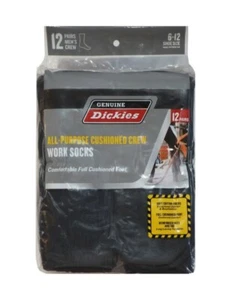 New Genuine Dickies All Purpose Cushioned Men's Work Crew Socks, 12 Pack. - Picture 1 of 5