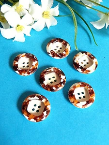 264B/Charming Buttons " Tutti Frutti " Lot Of 6 Buttons Period Vintage - Picture 1 of 3