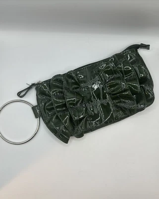 Bolso sin asas con mango pulsera volantes imitación cocodrilo imitación vinilo castillo años 80 Foto 1 de 4