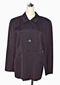 PHILIPPE ADEC PARIS SZ 12 L LARGE BLACK NO WRINKLE JACKET BLAZER TOP - Picture 1 of 9