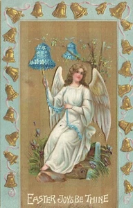 Easter Joys Be Thine Angel Bell Postcard - Picture 1 of 2