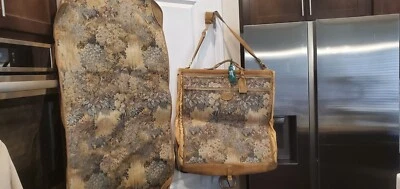 Vintage Floral Paradise French Luggage Suede Carry On Travel  Bag Luggage - Image 1 of 4