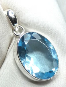 Anhänger mit ca. 22 x 16 mm großem echtem Blautopas wunderschön facettiert NEU* - Bild 1 von 15