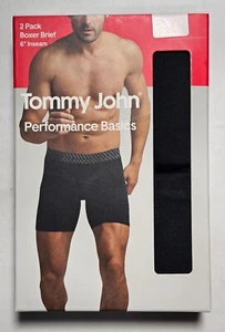 Tommy John Performance Basics 6-Inch Boxer Brief - XL - Black / Black - 2 Pack - Picture 1 of 3