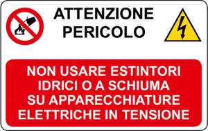 Cartello Non Usare Estintori Idrici 330X500 mm alluminio. - Picture 1 of 1