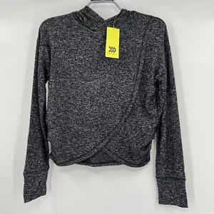 All in Motion Girls Crossover Cozy Pullover Hoodie sz L/10-12 Black Rayon Target - Picture 1 of 7