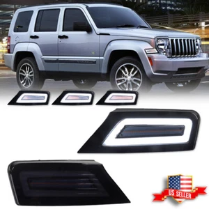 2X Smoke Front Bumper Switchback LED Parking Signal Light For 08-12 Jeep Liberty - Picture 1 of 12