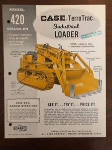 VINTAGE CASE MODEL 420 425 TRAKTOREN OTTAWA BAGGER SPECIFICATION SHEET PROSPEKT - Bild 1 von 2