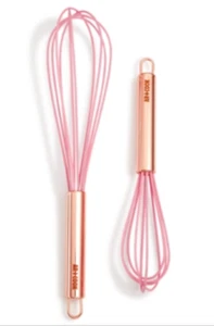 ART & COOK 2-Pc Silicone Whisks 9" & 12" MDS1002 - Pink with Copper Handle - Picture 1 of 1