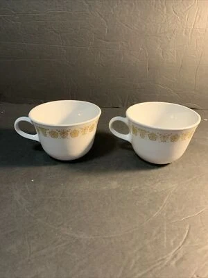 Set of 2 Corelle Coffee Tea Cups Butterfly Gold  Livingware Made in USA Foto 1 de 4