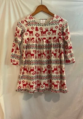 Hanna Andersson Girls Size 6 120cm Reindeer Dear Deer Flannel Nightgown - Image 1 of 4