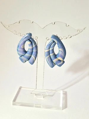 Damen Ohrringe aus Polymer Clay blau NEU - Bild 1 von 3