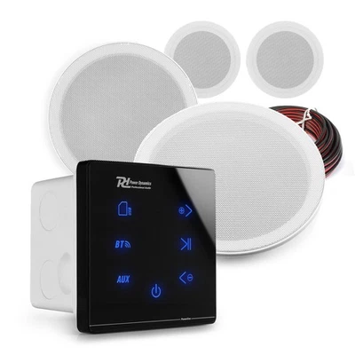 Kitchen and Bathroom Bluetooth Ceiling Speakers - MSLP65 & A100B Wall Amplifier - Image 1 of 4