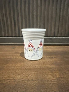 FIESTA Uncle Santa TUMBLER JUICE CUP White Patriotic Christmas Glass - Picture 1 of 10