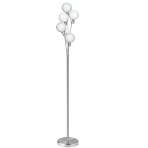 Dainolite - One Light Adjustable Floor Lamp-Satin Chrome Finish-White Glass - Picture 1 of 4