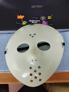 Vintage Friday The 13th Jason Halloween Mask Greenbrier Glows In Dark - Picture 1 of 3