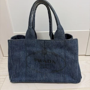 Bolso de Mano Prada Canapa M Denim A4 Azul Índigo Unisex #3 - Imagen 1 de 12