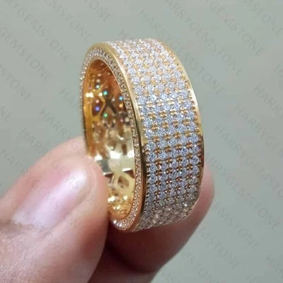 2.20 CTW Round Lab Gown HPHT Diamond Full Eternity Band in 14K Solid Yellow Gold - Image 1 of 4