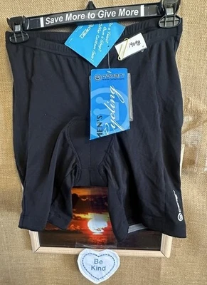 NUEVO CON ETIQUETAS Canari Hombre Negro Ciclismo Ropa L Ciclismo Acolchado Compresión Corto Elástico Mentón Foto 1 de 4