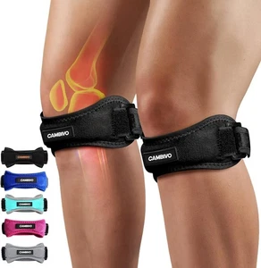 Ginocchiera Rotula Confezione da 2 Cinghia Tendinea Regolabile Supporto Ginocchio per Sollievo dal Dolore T - Foto 1 di 9