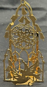 Danbury Mint 1986 adorno chapado en oro dos palomas tortuga campanas retirado 3" H - Imagen 1 de 3