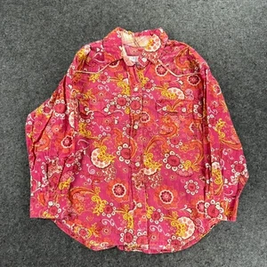 Panhandle Slim Western Hemd Damen Small Rosa Blumen Paisley Druckknopfleiste - Bild 1 von 9