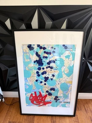 STASH 纽约地铁地图 原版艺术品 Futura2000 HAZE KAWS Lady Pink Banksy — 第 1/3 张图片