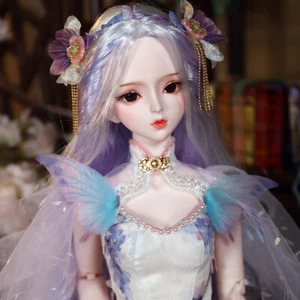 1/3 Ball Jointed Girl 60cm BJD Doll with Face Makeup Eyes Wigs Clothes Outfits - Picture 1 of 10